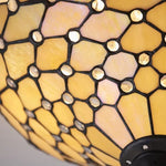 Afbeelding laden in galerijweergave, TF Pearl Handgemaakte Tiffany Plafondlamp – Art Deco Glas-in-Lood Lamp voor Hal of Woonkamer