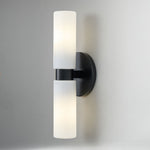 Load image into Gallery viewer, Rivora Ribbed Glass Double Wall Lamp Modern Accent for Hallway & Bathroom