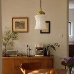 Cargar imagen en el visor de la Galería, Milk glass pendant in warm kitchen corner