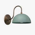 Load image into Gallery viewer, Curva Metal Industrial Wall Sconce - Curved Brass Arm - Hammered Dome Light Fixture