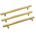 Load image into Gallery viewer, Gold Square Bar Cabinet Drawer Pulls – Modern Gold Cabinet Handles