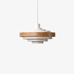 Charger l'image dans la visionneuse de la galerie, Suspension contemporaine à étages Layervelle – Lampe suspendue sculpturale en bois et métal pour salon