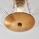 Load image into Gallery viewer, Luntra Ribbed Glass Uplighter Flush – Elegant Ceiling Light for Hallways and Bedrooms