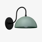 Load image into Gallery viewer, Curva Metal Industrial Wall Sconce - Curved Brass Arm - Hammered Dome Light Fixture