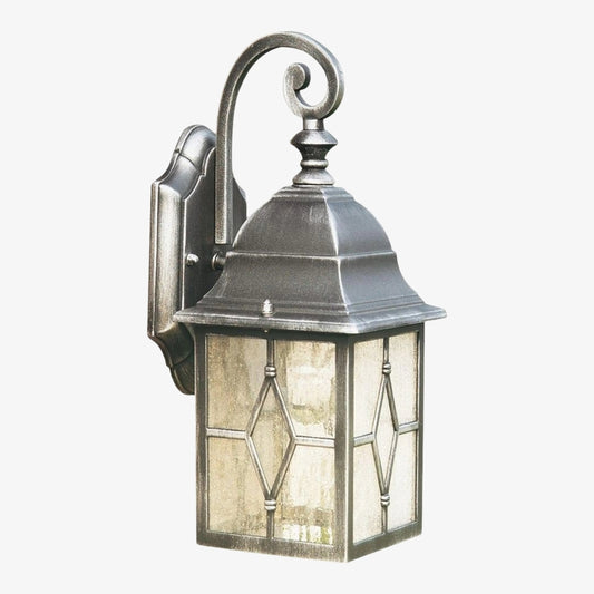 Lámpara de Pared Exterior Tradicional Frostine - Farol de Vidrio con Plomo para Porche y Patio
