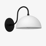 Load image into Gallery viewer, Curva Metal Industrial Wall Sconce - Curved Brass Arm - Hammered Dome Light Fixture