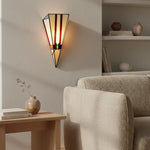 Afbeelding laden in galerijweergave, TF Sorenia Art Deco glas-in-lood wandlamp – met de hand geslepen glazen wandkandelaar voor woonkamer