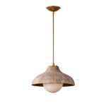Cargar imagen en el visor de la Galería, Natural wood and glass pendant lamp, 38 cm shade