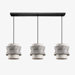Cargar imagen en el visor de la Galería, Style B gray travertine stone pendant light with three heads