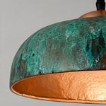 Load image into Gallery viewer, Aerugix Vintage Hammered Copper Dome Pendant Light - Natural Metallic Finish for Dining Room