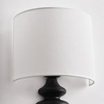 Załaduj obraz do przeglądarki galerii, Ebony wall lamp shade and curved arm detail