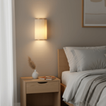 Cargar imagen en el visor de la galería, Lámpara de Pared Duova con Borde Ondulado - Latón Antiguo con Tela de Lino Adecuada para Sala de Estar y Dormitorio