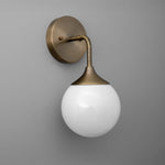 Load image into Gallery viewer, Glorica Glass Wall Sconce - Frosted Globe Light with Brass Fixture