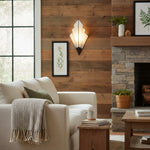 Afbeelding laden in galerijweergave, Kelsar Wandlamp met met de hand geslepen glas en elegant art deco ontwerp voor binnenaccentverlichting