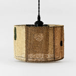 Cargar imagen en el visor de la Galería, Natural Loofah Woven Pendant Lamp Wabi Sabi Patchwork Hanging Light