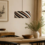 Cargar imagen en el visor de la Galería, Striped fabric pendant light room detail