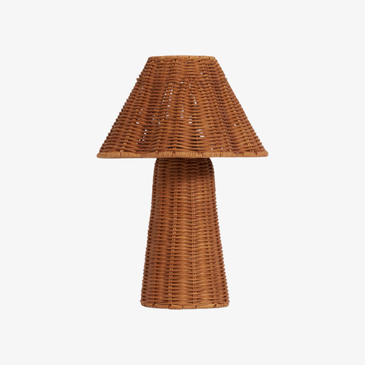 Wickara Sculpturale Rieten Mini Tafellamp - Natuurlijke Geweven Afwerking Geschikt voor Bijzettafels & Entrees
