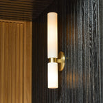Load image into Gallery viewer, Rivora Ribbed Glass Double Wall Lamp Modern Accent for Hallway & Bathroom