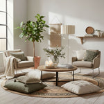 Afbeelding laden in galerijweergave, Velura Staande Vloerlamp - Beige Linnen Lampenkap en Metalen Voet