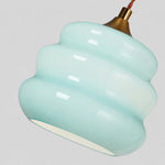 Cargar imagen en el visor de la Galería, Close view of ribbed blue glass shade