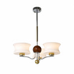 Cargar imagen en el visor de la Galería, Compact 3-light white glass chandelier