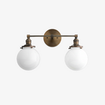 Afbeelding laden in galerijweergave, Lumio Globe glazen globe kaptafelverlichting - moderne tweelichts badkamerwandlamp