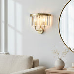 Afbeelding laden in galerijweergave, Beveline Facetgeslepen Heldere Glas Wandlamp - Klassieke metalen wandlamp voor hal en woonkamer