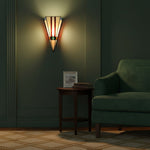 Afbeelding laden in galerijweergave, TF Sorenia Art Deco glas-in-lood wandlamp – met de hand geslepen glazen wandkandelaar voor woonkamer