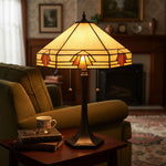 Afbeelding laden in galerijweergave, TF Nevada geometrische glas-in-lood tafellamp – tafellamp voor woonkamers en slaapkamers