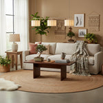 Afbeelding laden in galerijweergave, Velura Lineaire Hanglamp - Natuurlijke Linnen Kap voor Warme Sfeer