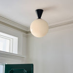 Load image into Gallery viewer, Ulvara Modern Flush Mount Ceiling Light - Floating Globe and Tapered Canopy Design
