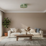 Afbeelding laden in galerijweergave, Ripplara Water Ripple Glass Plafondlamp met Vintage Stijl – Opbouwontwerp voor Slaapkamer