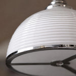 Cargar imagen en el visor de la Galería, Close detail of the white ribbed shade and lower rim