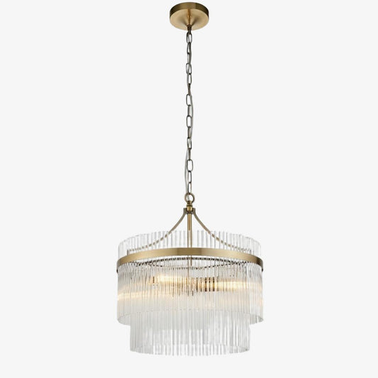 RibGlow Pendelleuchte – Dreiflammige Pendelleuchte mit eleganten Glasstäben für Esszimmer oder Flur
