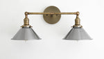 Load image into Gallery viewer, Conique Industrial Double Arm Wall Light for Bathroom & Vanity