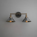 Load image into Gallery viewer, Conique Industrial Double Arm Wall Light for Bathroom & Vanity