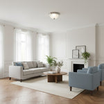 Afbeelding laden in galerijweergave, TF Vintora Moderne Opbouw Plafondlamp – Geribbeld Glas en Metalen Rand voor Keukens of Gangen