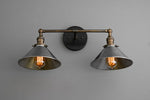 Load image into Gallery viewer, Conique Industrial Double Arm Wall Light for Bathroom & Vanity