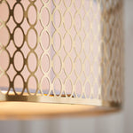 Charger l'image dans la visionneuse de la galerie, Plafonnier encastré Liorin 3 lumières maillage géométrique - Lampe en tissu métallique pour salon ou couloir