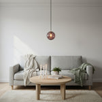 Charger l'image dans la visionneuse de la galerie, Suspension globe en verre et métal Lunorie – Suspension sculptée réglable pour espaces de repas