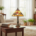 Afbeelding laden in galerijweergave, TF Butterfly Tafellamp – Met de hand gesneden glas-in-lood kap tafellamp voor woonkamer en slaapkamer