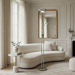 Load image into Gallery viewer, Linexis Art Deco Metal & Opal Glass Floor Lamp – Dual-Light Design for Modern Interiors