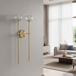 Load image into Gallery viewer, Luxury Crystal Wall Sconce - Brass Frame Modern Wall Light