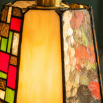 Afbeelding laden in galerijweergave, Vintage hanglamp van rozenkleurig glas-in-lood