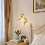 Afbeelding laden in galerijweergave, French floral wall sconce in a warm bedroom