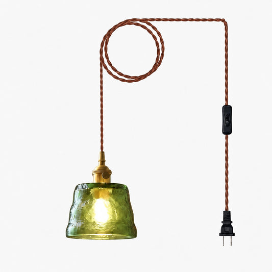 Lampada a sospensione con spina in vetro stampato