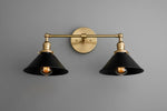 Load image into Gallery viewer, Conique Industrial Double Arm Wall Light for Bathroom & Vanity