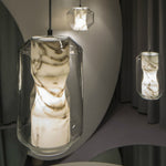 Bild in die Galerieansicht laden, Glas Alabaster-Pendelleuchte
