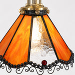 Cargar imagen en el visor de la Galería, Orange Stained Glass Flush Mount Ceiling Light