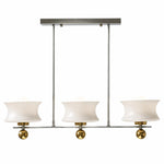 Cargar imagen en el visor de la Galería, Linear 3-light white glass chandelier